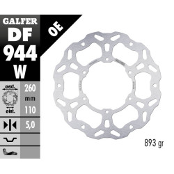 Galfer Wave bakskiva fast 260mm - KTM 790 Adv R 19- Rally 20-, Norden