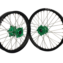 M2R Hjulset 21/19 KX/F 250/450 06-25,125/250 04-08,Grön/Svart/Silver/Silver