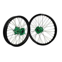 M2R Hjulset 19/16 Kawasaki KX85, Grön/Svart/Silver/Silver
