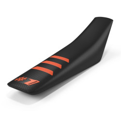Onegripper Sadelöverdrag - LIGHT RIB Svart/Orange