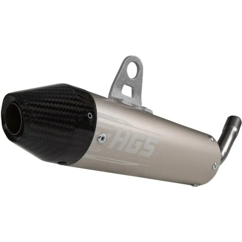 HGS Ljuddämpare 2T Racing KTM SX65 TC65 MC65 24- Silver/Carbon
