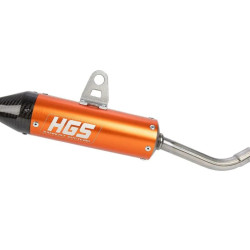 HGS Ljuddämpare 2T Racing KTM SX65 TC65 MC65 24- Orange/Carbon