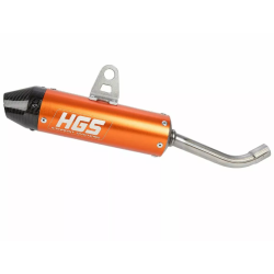 HGS Ljuddämpare Orange Kolfiber End Cap 2T Racing KTM 85 SX 2025 HGS Ljuddämpare Orange Kolfiber End Cap 2T Racing KTM 85 SX 2025