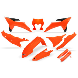 UFO Plastkit m. Gaffelbensskydd KTM Enduro Neon Orange