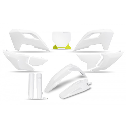 UFO Plastkit med Gaffelbensskydd Husqvarna white 20-24 UFO Plastkit med Gaffelbensskydd Husqvarna white 20-24