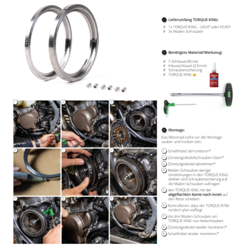 X-GRIP Svänghjulsvikt Torque King V2, 147g KTM/HVA/GG 250/300 2024- 